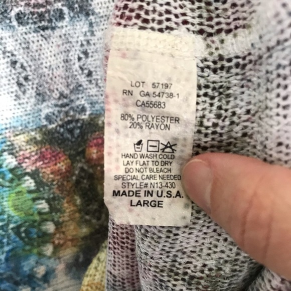 Nally & Milly Multicolor Printed Top Shirt Large - Picture 5 of 5